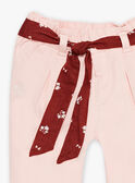 Pantalón de twill nude y cinturón con estampado floral para bebé niña CABATA / 22E1BF71PAND319