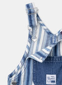Pantalón largo con peto vaquero azul y blanco con estampado de rayas LADEREK / 24H1BGJ1SALP274