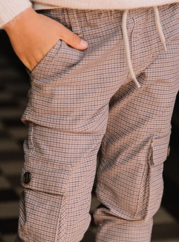 Pantalón cargo con estampado de pata de gallo DEDOUAGE / 22H3PGR2PANI814