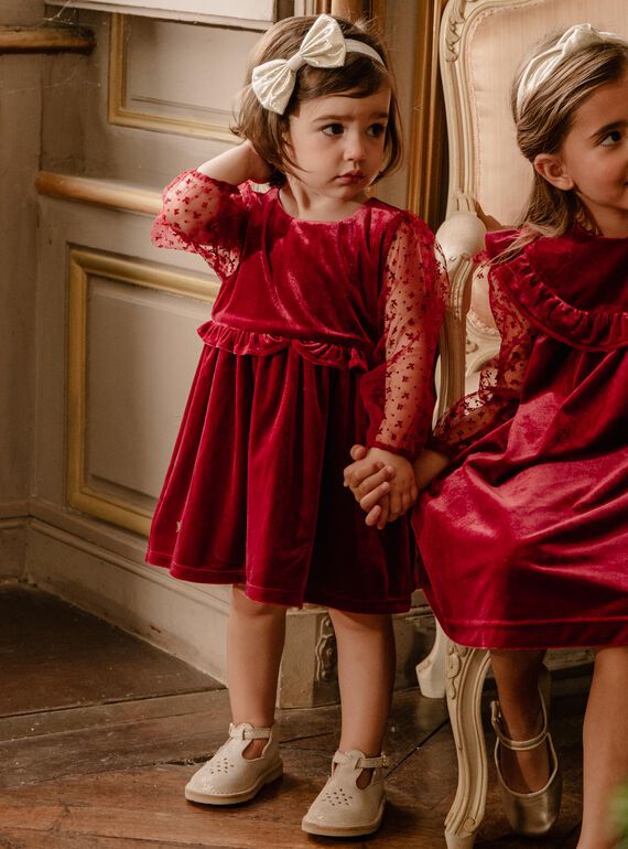 Vestido de terciopelo de manga larga DAVERA / 22H1BF61ROBF526