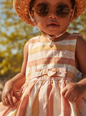 Vestido y braga de color crudo con estampado de rayas FAUNA / 23E1BFP2ROB001