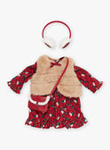 Conjunto para muñeca «Mon Adorable Poupée» vestido, chaleco, bolso y orejeras SMAFA0050TH7 / 23J7GF35HPO099