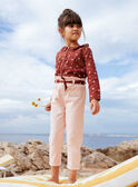 Pantalón nude y cinturón con estampado floral para niña CAPATETTE / 22E2PF71PAND319