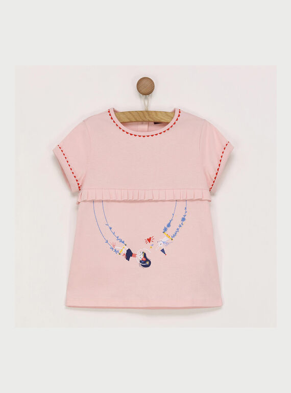 Camiseta de manga corta de color rosa RAFITAETTE / 19E2PFC1TMCD300