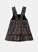 Vestido azul marino de popelina con estampado de flores y peces multicolores KAZAZIE / 24E1BFS2ROB718