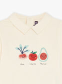 Polo de color vainilla con parches de verduras bordadas FACETHAN / 23E1BGB1POL114