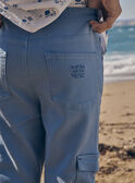 Pantalón cargo slim azul escarchado LESLIMAGE / 24H3PGJ1PANC206