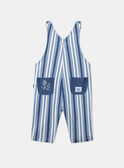 Pantalón largo con peto vaquero azul y blanco con estampado de rayas LADEREK / 24H1BGJ1SALP274