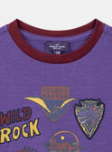 Camiseta violeta de manga corta con motivo de dinosaurio KICHAGE / 24E3PGC3TMC708