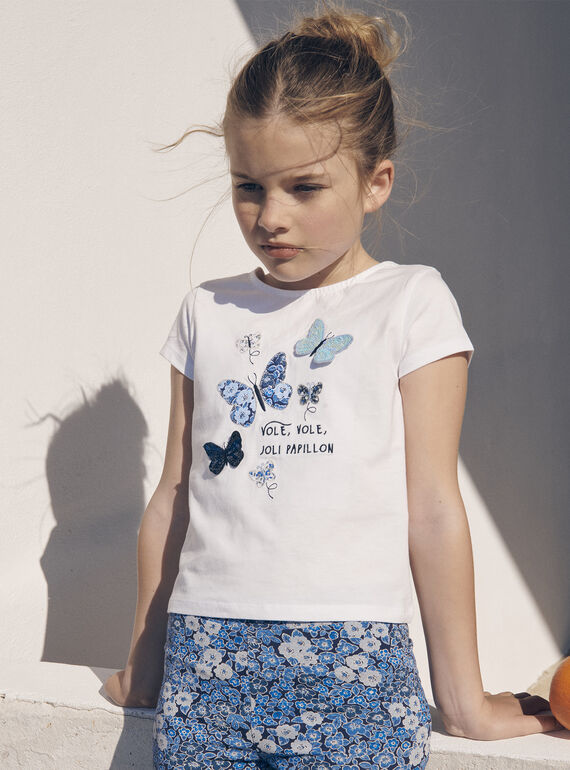 Camiseta de color crudo con motivos de mariposas LEPAPYETTE / 24H2PFJ1TMC001