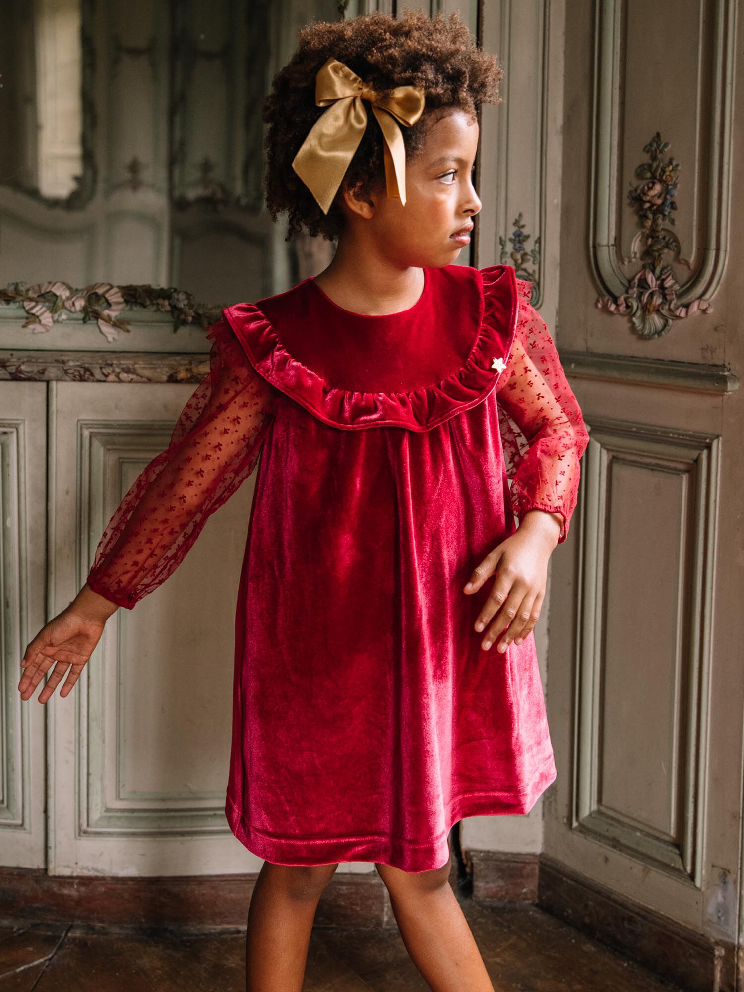 Vestido rojo hotsell terciopelo manga larga