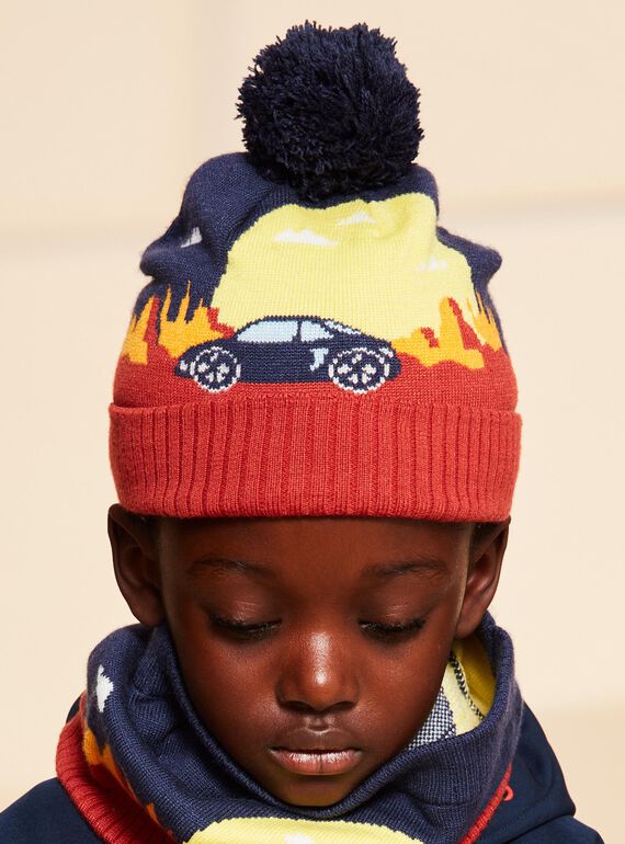 Gorro con borla estampado de paisaje FRAVOTAGE / 23E4PG51BON506