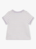 Camiseta lila de manga corta con estampado de rayas FAOCTAVE / 23E1BGO1TMCH700