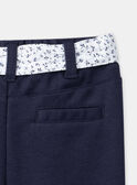 Pantalón azul marino con cinturón de estampado de flores LACLARA / 24H1BFJ1PAN070