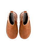 Botines de piel vuelta de color camel con brillo para niña BECHELETTE / 21F10PF43D0D804