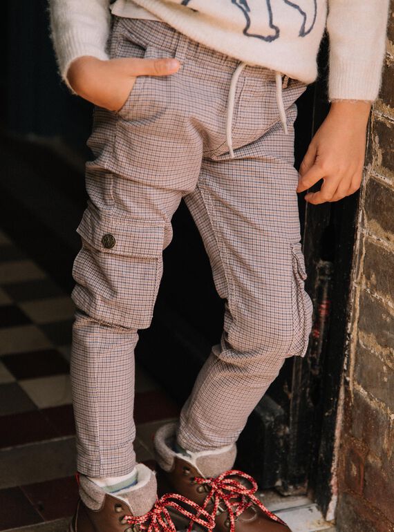 Pantalón cargo con estampado de pata de gallo DEDOUAGE / 22H3PGR2PANI814