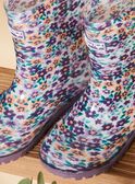 Botas de agua de color violeta con estampado floral FAPLUIETTE / 23N10PF11D0C708