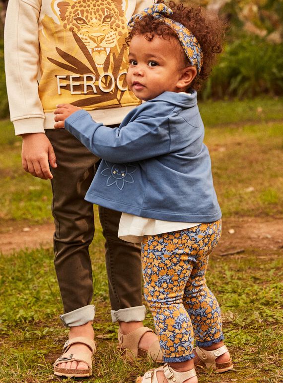 Camisa crudo con leggings y cinta para el pelo azul marino con flores 23E1BF81ENS001