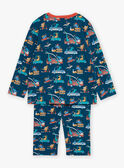 Pijama azul petróleo con estampado de dinosaurios de punto fino GRUDIAGE / 23H5PG14PYJ716
