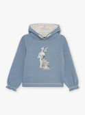 Sudadera con capucha azul con dibujo de conejo de lentejuelas reversibles GRISWOETTE / 23H2PFP1SWEC206