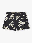 Short de popelina de color negro pizarra con estampado de hojas y tortugas FATHOMAS / 23E1BGP2SHOJ900