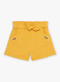 Short amarillo mostaza de algodón y lino FOSHOETTE 2 / 23E2PFP2SHOB106