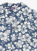 Camisa de color azul marino con estampado de flores KROCHEMAGEM / 24E3GHT1CHM070