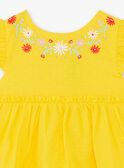 Vestido y cubrepañal a juego de color amarillo para bebé niña TYGLORIA / 20E1BFZ2ROB102