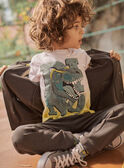 Camiseta tie-dye de color amarillo con estampado de dinosaurio fantasía para niño CATICHAGE / 22E3PGB2TMC116