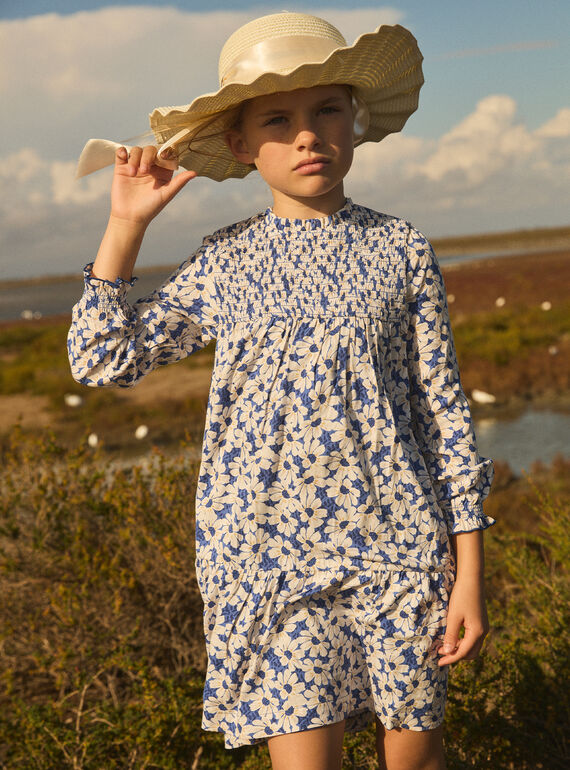 Vestido de flores con frunces MESMOKETTE / 25E2PF81ROBC238