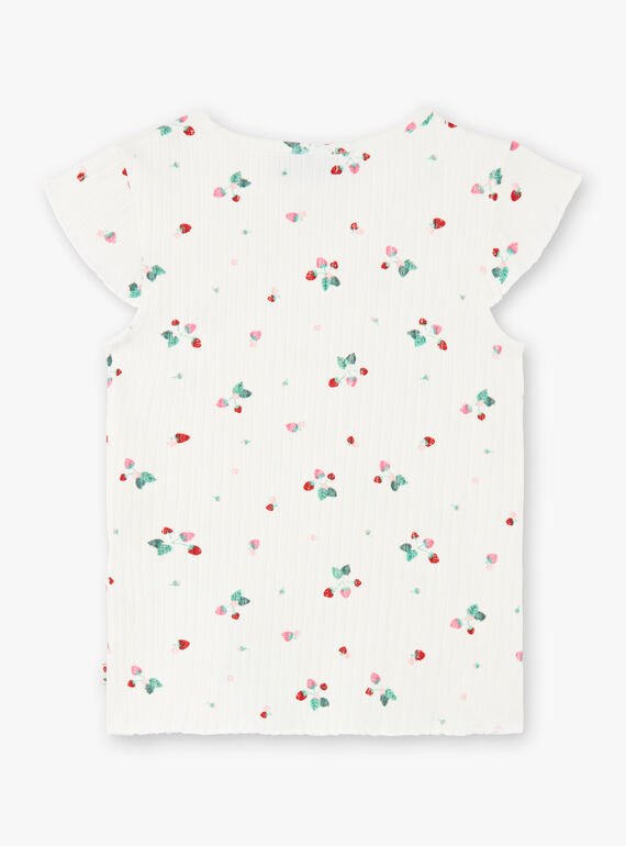 Camiseta de color blanco con estampado fresa ZETIZETTE 2 / 21E2PFJ2TMC001