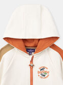 Sudadera de color crudo y naranja con capucha KAGILAGE / 24E3PG31GIL009