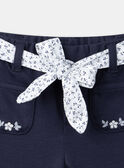 Pantalón azul marino con cinturón de estampado de flores LACLARA / 24H1BFJ1PAN070