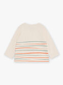 Camiseta beige jaspeada con manga larga con estampado de zorro GABRUCE / 23H1BG71TMLA011