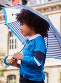 Paraguas de rayas de color azul y blanco con dibujo de lobo DAPLAGE / 22H4PGE1PUIC205