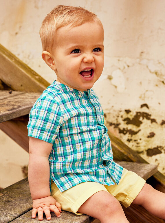 Camisa de tejido mil rayas y cuadros, para bebé niño CAVAHE / 22E1BGN1CHM209