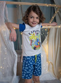 Pijama de color crudo y azul con estampado de la selva para niño CAJAGE / 22E5PG54PYJ001
