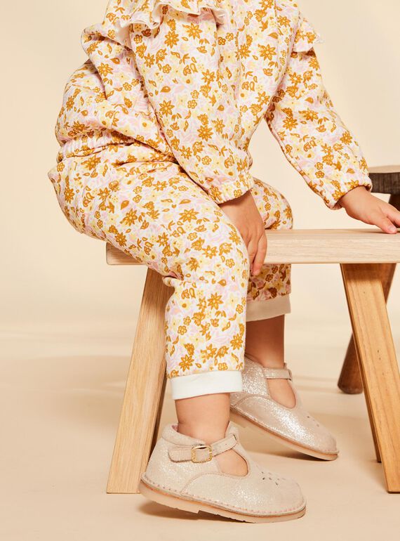 Pantalón de chándal de muletón crudo con estampado floral FABRITA / 23E1BF81JGB001