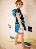 Capa de baño azul de rayas con estampado de tiburón para niño CYCAPAGE / 22E4PGO1CDBC244