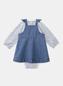Conjunto de body y pichi de colores azul y crudo LACELIA / 24H1BFJ1ENS001