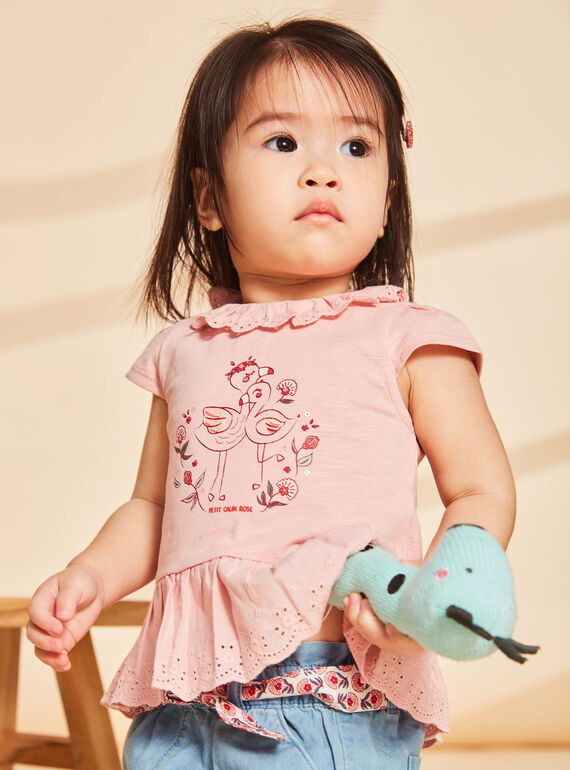 Camiseta blush con estampado de flamencos FAWILLOW / 23E1BFQ1TEED300