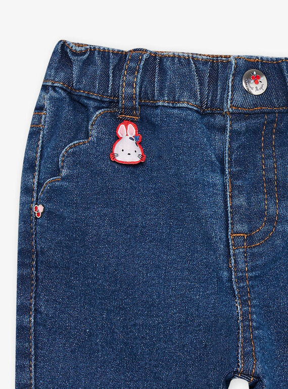 Vaquero con estampado bordado para bebé niña CAFIBY / 22E1BF81JEAP269