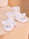 Patucos de recién nacido de color crudo de punto tricotado KODJO / 24E0AG11CHP000