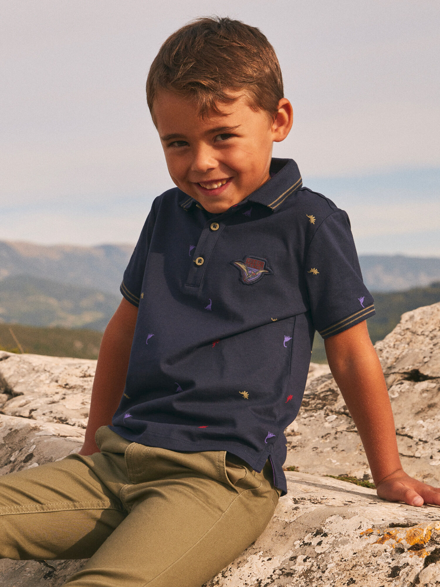 Polo azul marino niño sales