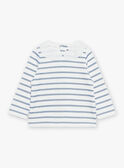 Camiseta estilo marinero de color crudo y azul marino FABULEUSE / 23E1BF81TEE001