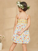 Vestido de punto smock de color crudo con estampado de flores KRUDETTE 2 / 24E2PFK7RBS001