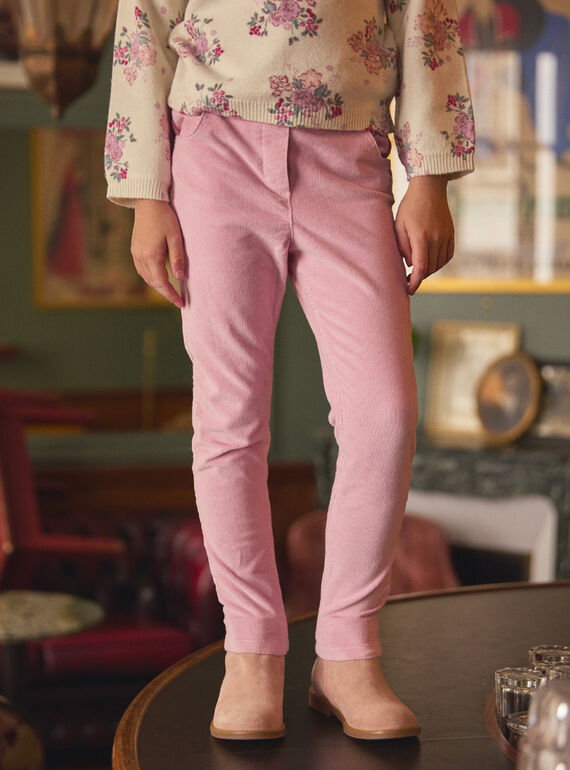 Pantalones de terciopelo rosa LADOSETTE / 24H2PFQ1PAND329