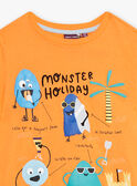 Pijama naranja y azul con estampado de monstruos para niño CAMONAGE / 22E5PG56PYJ400
