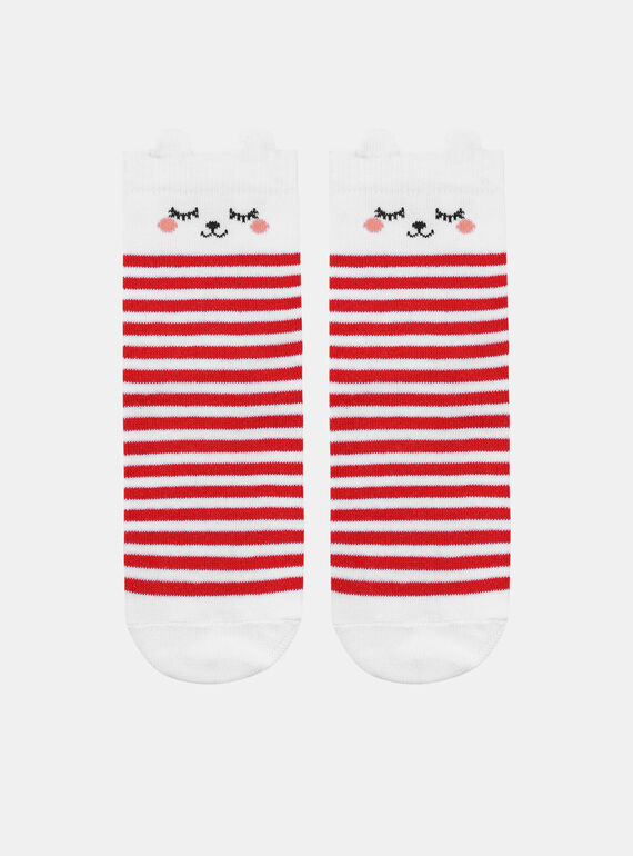 Calcetines jacquard rayas y estampados con gato  KECATETTE / 24E4PF41SOQ001