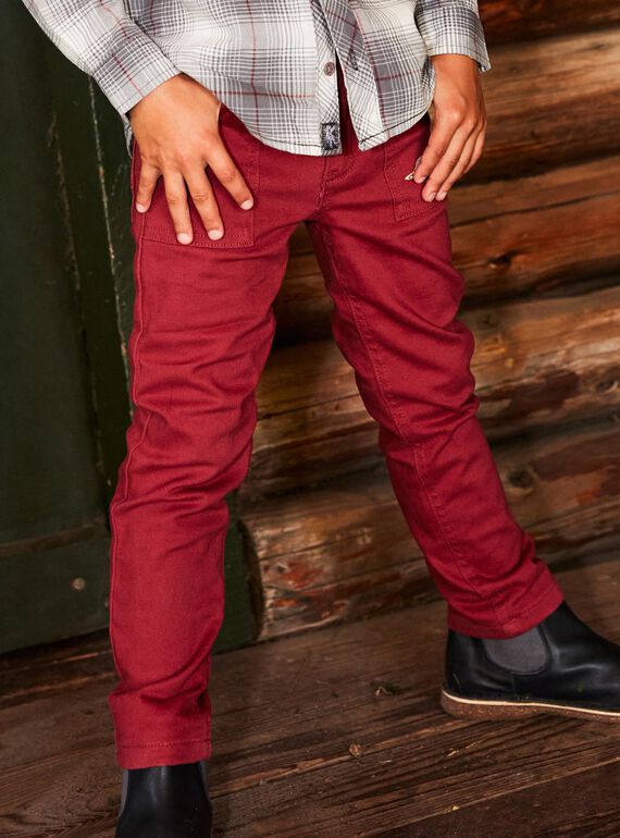 Pantalones regulares en color burdeos DUMARAGE / 22H3PGZ1PANF507